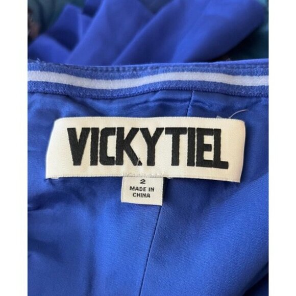 VICKY TIEL BLUE RUNWAY COUTURE DRESS XS - Picture 9 of 12
